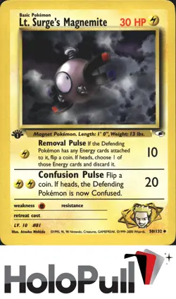 Pokemon TCG Gym Heroes Lt. Surge's Magnemite (50) #050/132 1st Edition - Image 1