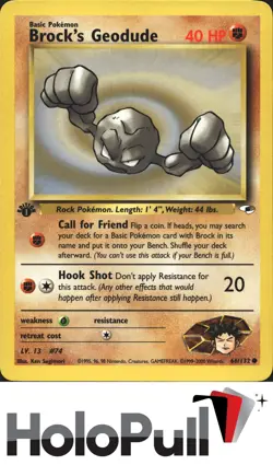 Pokemon TCG Gym Heroes Brock's Geodude (66) #066/132 1st Edition - Image 1