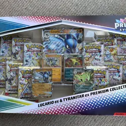 Pokemon Prismatic Evolution Lucario & Tyranitar Premium Collection Box USA - Image 2