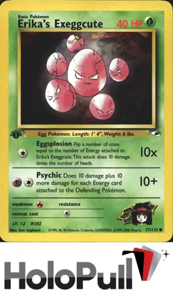 Pokemon TCG Gym Heroes Erika's Exeggcute (77) #077/132 1st Edition - Image 1