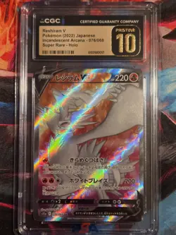 ✨✨ CGC 10 Pristine Reshiram V 076/068 SR Pokemon Card Incandescent Arcana s11a - Image 1