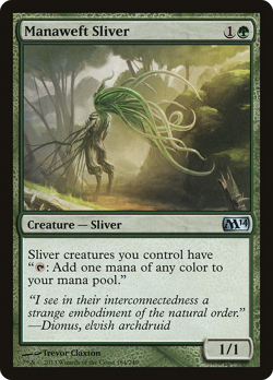 Manaweft Sliver #184 (MP) Magic 2014 M14 Magic MTG - Image 1