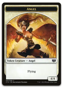Angel // Cat Double-Sided Token #1 // 2 (LP) Commander 2014 C14 Magic MTG - Image 1