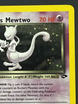 Rocket's Mewtwo ⭐ 14/132 Holo Rare SWIRL Gym Challenge 2000 Pokemon - Image 3