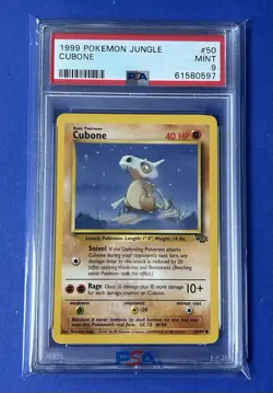 1999 Pokemon Jungle Cubone #50 PSA 9 MINT - Image 1