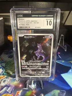 CGC 10 GEM MINT Japanese 2023 Mewtwo AR 183/165 Art Rare Pokemon 151 SV2a - Image 1