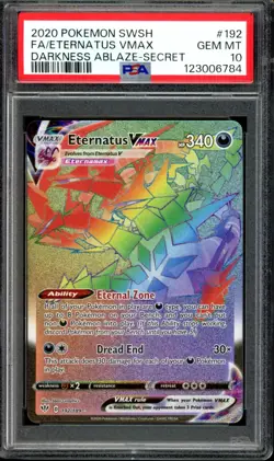 PSA 10 Eternatus VMAX Secret Rainbow Rare 192/189 Darkness Ablaze Pokemon - Image 1