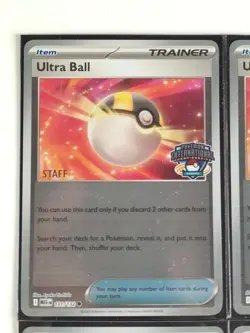 4x STAFF Ultra Ball 131/132 European International Championships Promo Pokemon - Image 2