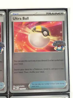 4x STAFF Ultra Ball 131/132 European International Championships Promo Pokemon - Image 3