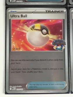 4x STAFF Ultra Ball 131/132 European International Championships Promo Pokemon - Image 4