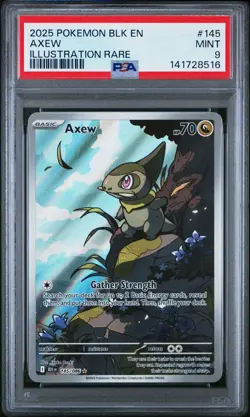 2025 Pokemon Axew Illustration Rare Black Bolt 145/086 PSA 9 MINT - Image 1