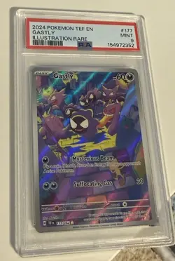 Pokemon TCG SV05 Temporal Forces Gastly 177/162 Illustration Rare Holo PSA - Image 2