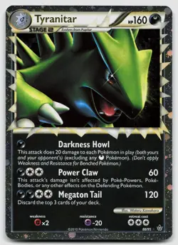 Tyranitar 88/95 HGSS Unleashed Holo Pokemon vLP - Image 1