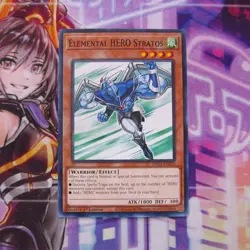 1X ELEMENTAL HERO STRATOS COMMON ULTRA RARE GOLD YUGIOH - Image 2
