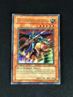 YUGIOH GHOST KNIGHT OF JACKAL AST-071 1ST ULTRA HP/CREASES - Image 1