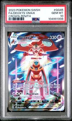 PSA 10 Deoxys VMAX #GG45/GG70 2023 Pokemon SwSh Crown Zenith: Galarian Gallery - Image 1