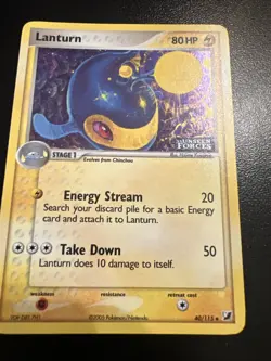 Pokemon TCG Lanturn EX Unseen Forces 40/115 Reverse Holo Uncommon 2005 - Image 3