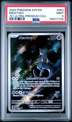 2023 POKEMON SVP EN-SV BLACK STAR PROMO 151 ULTRA-PREM COLL #052 MEWTWO PSA 9 - Image 1