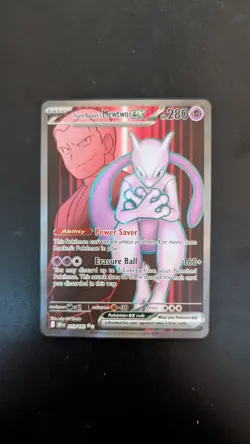 Team Rocket's Mewtwo ex Ultra Rare Holo DRI 213/182 NM Pokemon TCG - Image 1