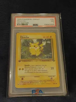 1999 Pokemon Jungle 1st Edition Pikachu 60/64 Jungle PSA 7 - Image 1