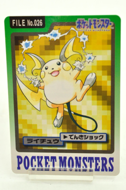 Pocket Monsters Raichu File No.026 Bandai Pokemon Carddass 1997 Japanese MP - Image 1