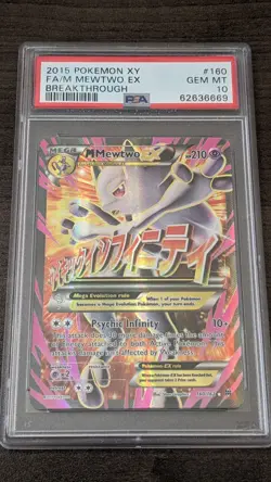 M MEWTWO EX 2015 Pokemon #160/162 PSA 10 GEM MINT BreakThrough FULL ART! Graded! - Image 1