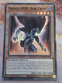 Masked HERO Dusk Crow- MZMU-EN014- SuperRare - 1st Edition - YuGiOh Near Mint - Image 1