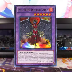 1X EVIL HERO INFERNO WING - GLAS-EN038 - LCGX-EN067 - SUPER/ULTRA NM YUGIOH - Image 1