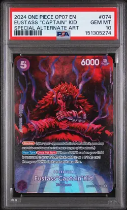 Eustass "Captain" Kid (SP) PSA 10 - One Piece OP07 OP05-074 English Foil 2024 - Image 1