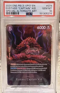 Eustass "Captain" Kid (SP) PSA 10 - One Piece OP07 OP05-074 English Foil 2024 - Image 4