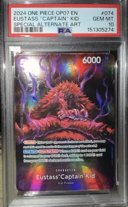 Eustass "Captain" Kid (SP) PSA 10 - One Piece OP07 OP05-074 English Foil 2024 - Image 5
