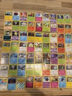 Pokemon 134 Pokemon Card Lot With Mini Binder TCG LP/NM Comparable to New - Image 1