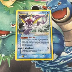 Pokemon Vaporeon Gold Star EX Power Keepers Ultra Rare Holo Card #102 MP - Image 1