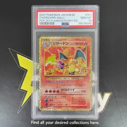 PSA 10 Charizard 001/025 S8a-P 25th Anniversary PROMO Pack-Pokemon Card Japanese - Image 2