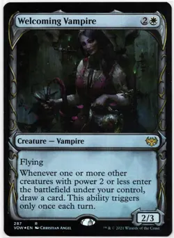 MTG Welcoming Vampire Showcase #287 Innistrad:Crimson Vow Foil NM/M - Image 1