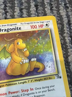 1999 WOTC Pokemon FOSSIL DRAGONITE HOLO 4/62 #4 HP POOR - Image 2