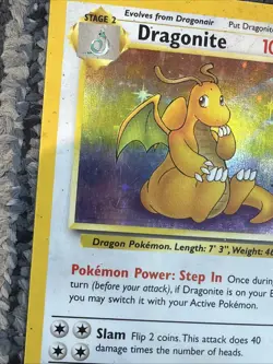 1999 WOTC Pokemon FOSSIL DRAGONITE HOLO 4/62 #4 HP POOR - Image 5