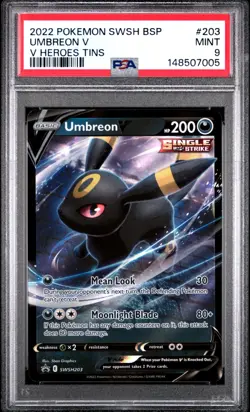 Umbreon V #203 PSA 9 Mint SWSH Black Star Promo V Heroes Tins 2022 Pokemon - Image 2