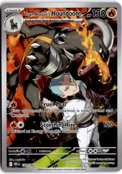 Team Rocket's Houndoom 191/182 Illustration Rare Destined Rivals Pokemon NM - Image 1