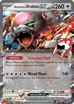 1x Bloodmoon Ursaluna ex (#141/167) - Holofoi NM Eng Pokemon - Prize Pack Series - Image 1