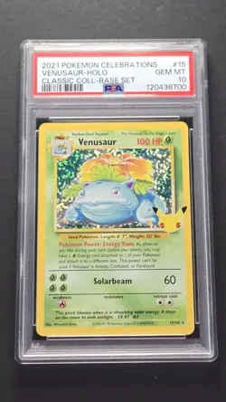 PSA 10 Venusaur Celebrations Classic Collection 15/102 Holo Rare Pokemon 2021 - Image 1