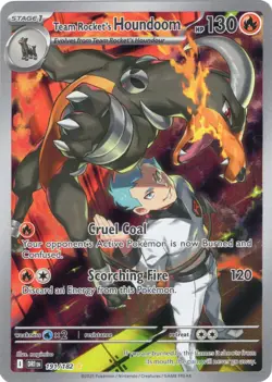 Team Rockets Houndoom 191/182 Destined Rivals Illustration Rare Pokemon TCG NM - Image 1