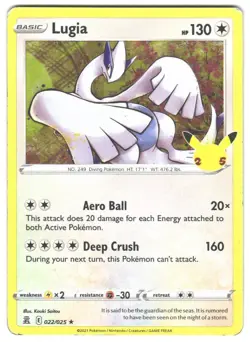 Pokemon Celebrations Lugia #022/025 LP Holo Rare - Image 1