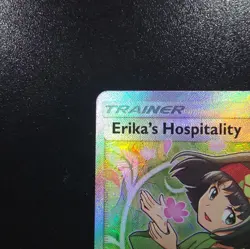 Pokemon SM Team Up #174/181 Erika's Hospitality Holo Foil Card Full Art NM - Image 2