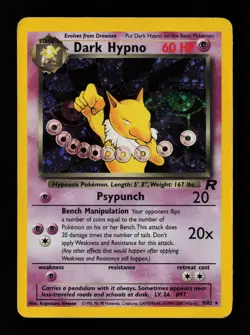 Dark Hypno 9/82 Holo Rare Team Rocket Heavily Played Pokemon Card - Image 1