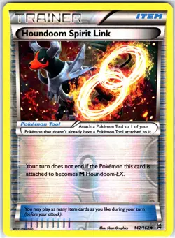 Houndoom Spirit Link 142/162 Uncommon Reverse Holo XY - BREAKthrough Pokemon LP - Image 1