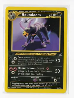 Pokemon Houndoom (23) 1st Rare Neo Discovery 23/75 LP WOTC Vintage - Image 1