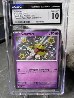 2024 Pokemon CGC 10 Greavard Black Star Promo 070 Paldean Fates - Image 1