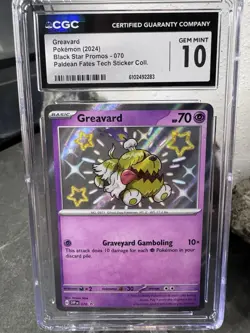2024 Pokemon CGC 10 Greavard Black Star Promo 070 Paldean Fates - Image 2