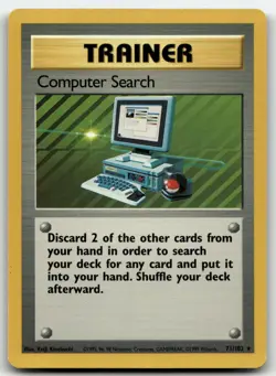 Computer Search 71/102 Rare Base Set Unlimited Pokemon Lightly Played - Image 1